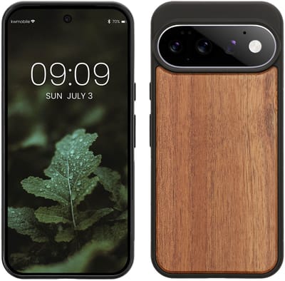 kwmobile telefoonhoesje geschikt voor Google Pixel 11 Pro XL - Hoesje met bumper in vintage bruin / bruin - Backcover - hout