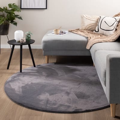 NATURL. Rond laagpolig vloerkleed - Cozy Antraciet - Ø 120cm