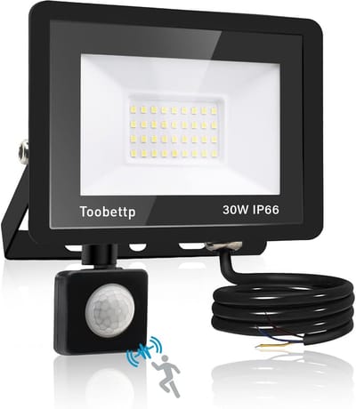 Krachtige LED Schijnwerper 30W met Bewegingsmelder - Koudwit 6500K - 3000 Lumen - IP66 Waterdicht