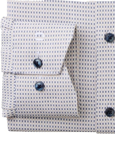Olymp Luxor 24/Seven geprint overhemd wit blauw