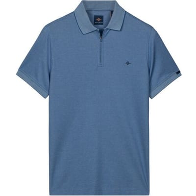 Baileys Polo Subtle Two-Tone Zip Collar Cloud Blue / male