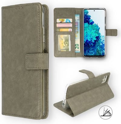 Casemania Hoesje Geschikt voor Samsung Galaxy A04S/ M13 - Grijs - Portemonnee Book Case - Pasjeshouder en Magneetlipje