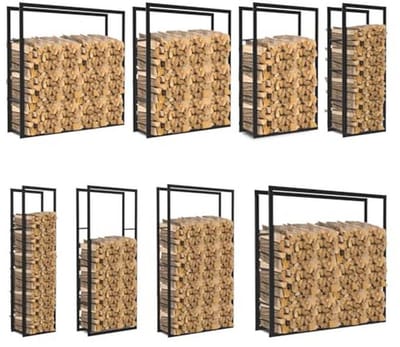 Stalen Brandhoutrek - Minimalistisch en Stabiel, 8 Maten Beschikbaar