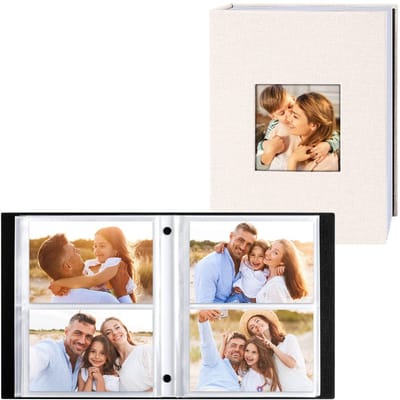 Dailygoods- Fotoalbum 200 Foto's - 10x15 cm - Linnen - 50 Bladen - Schokbestendig - Stofvrij - Elegant Ontwerp - Fotosboek