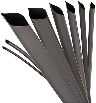 krimpkous per meter zwart met lijm Ø 4mm 10 meter krimpverhouding 4:1 set polyolefine voor het isoleren van kabels soldeerverbindingen ongelabeld UV-bestendig (Ø4mm 10meter)