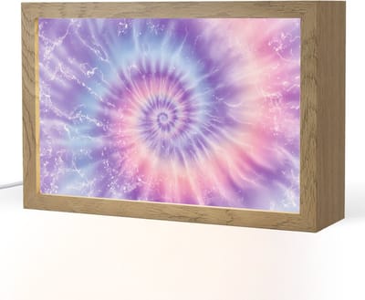 Nachtlampje 30x20 cm - Kinder lampje - Pasteltinten - Paars - Spiraal - Marmer - Tafellamp kinderkamer - Slaapkamer lamp - Bedlamp kinderen - Kinderlampje stopcontact - Wandlamp babykamer - Nachtlampjes