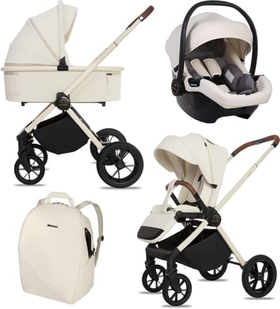 BabyLux® Kinderwagen 3in1 Set BOLDO, Opvouwbare Lichtgewicht Kinderwagenset Incl. Reiswieg, Buggy, I-Size Baby-Autostoeltje, Luiertas En Meer Accessoires, 4 Ligstanden, 0-22kg, Uv-Bescherming 50+