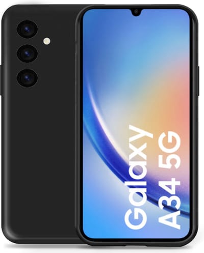 Hoesje geschikt voor Samsung A34 - Liquid Back Case Cover Zwart