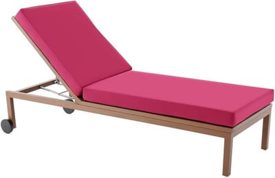 Tuinkussen - Loungekussen Stoelkussen - Buiten Ontspannen - Waterdicht UV-bestendig - 203x66x6cm - Rozerood