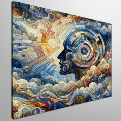 Olieverf relief schilderij | Prachtig reliëf in levendige kleuren: een kunstwerk van olieverf | Kunst - 40x40 centimeter op Canvas | Foto op Canvas