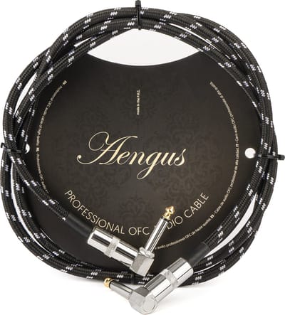 Áengus Black Tweed Gitaarkabel Instrumentkabel - 6.35mm mono jack plug haaks/haaks - 1,5 meter