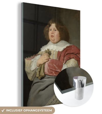 ® Glasschilderij 120x160 cm - Schilderij acrylglas - Portret van Gerard Andriesz Bicker - Schilderij van Bartholomeus van der Helst - Foto op glas - Muurdecoratie woonkamer - Wanddecoratie slaapkamer - Schilderijen