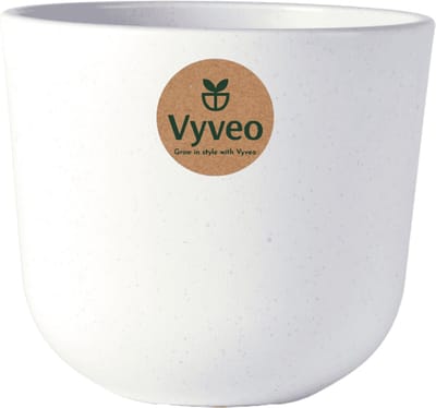 Vyveo - Bloempot Soren - 13x12 - Wit - Bloempot voor binnen en buiten - Lichtgewicht - Breukbestendig - Vorstbestendig - UV-bestendig