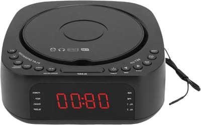Wekkerradio met CD - Radio CD speler - Ochtendroutine verbeteren - Dubbele alarmen instelbaar - Dimbare display - Zwart