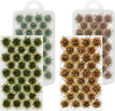 Miniatuur Gras Clusters voor Modelbouw, Statig Gras Tuft voor Spoorweglandschap en DIY Landschapsdecoratie (Geel en Groen)