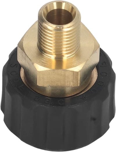 Messing rubber hogedrukreiniger adapter G1/4 naar M22 x 1,5 mm slangdraad - vervanging vrouw-vrouw adapter met 14 mm OD - 3 zoekwoorden toegevoegd - 85 karakters.