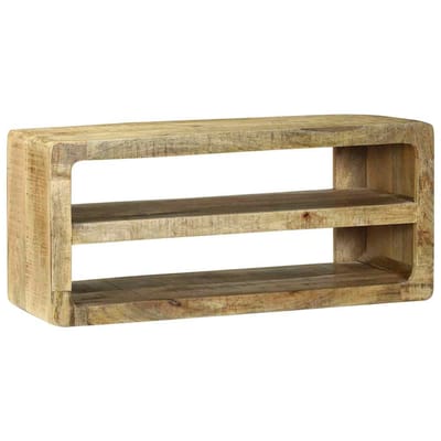 vidaXL - TV - Kast - met - plank - Bruin - 80 - x - 32 - x - 36 - cm - Massief - mangohout