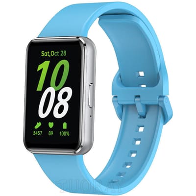 Strap-it Smartwatch siliconen bandje met gesp - geschikt voor Samsung Galaxy Fit 3 (lichtblauw)
