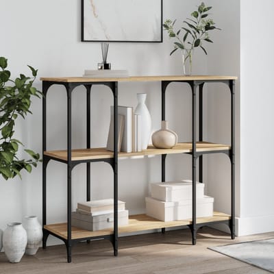 vidaXL - Wandtafel - 102x35x90 - cm - bewerkt - hout - sonoma - eikenkleurig