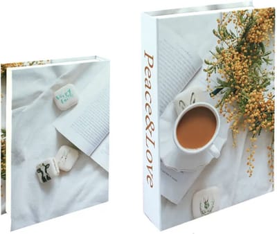 KimDo - Opberg boek - Peace & Love - Wit - Opbergbox - Opbergdoos - Decoratie woonkamer - Boeken - Nep boek - Opbergboek