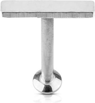 Piercing balk top 1.2x6 mm- zilver - LMPiercings