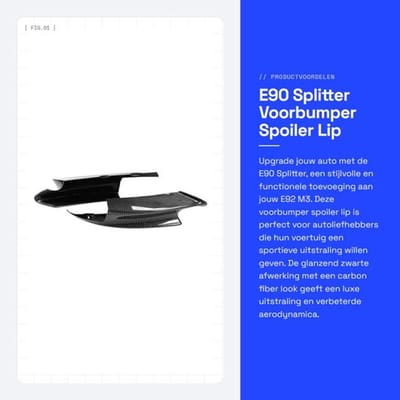 Dailygoody - E90 Splitter - Voorbumper Spoiler Lip - Glanzend Zwart
