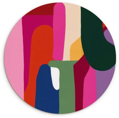 WallCircle® Wandcirkel 120x120 cm - Muurcirkel Kleurvakken - Recht - Rond - Abstract - Muurdecoratie woonkamer - Wanddecoratie slaapkamer - Kamer decoratie accessoires - Ronde schilderijen XXL