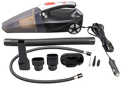 2-in-1 Auto Stofzuiger met Compressor en Zaklamp - Efficiënte Voertuig Reiniging