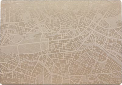 Place Maps Placemat Skyline Londen - Big Ben & Parlement - Kunstleer - Champagne - 1 Stuk
