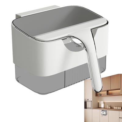 Keuken Compost Bak - Afvalbak Aanrecht - Voedselafval Verzamelen - Geurbestendig Deksel - 25 x 14 x 14.5 cm - Grijs