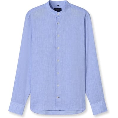 OLYMP Signature Casual Overhemd, Tailored Fit, Opstaande kraag, Bleu