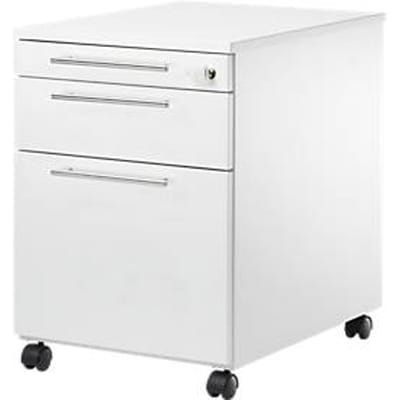Schäfer Shop Select Start Off 126 verrijdbaar onderstel, uittrekbare materiaallade en hangmappen lade, afsluitbaar, B 432 x D 580 x H 595 mm, wit/wit