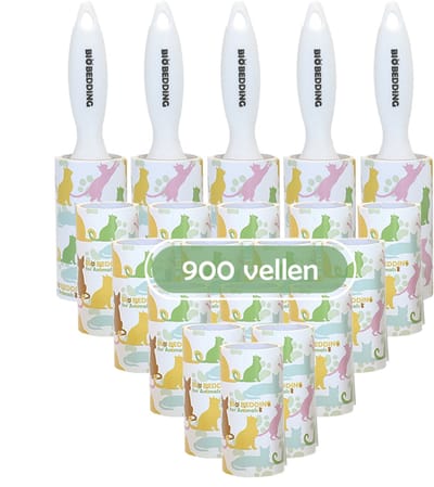Kleefroller Wit – 900 Vellen | Pluizenroller – Kledingroller – Lintroller – Haarverwijderaar – Voor Kattenharen, Hondenharen, Stof en Pluisjes – Plakroller – Navulbaar