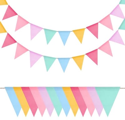 Multicolor Vlaggenlijn 4M - 12 Stuks Waterdicht Imitatie Linnen Jute voor Feestdecoraties