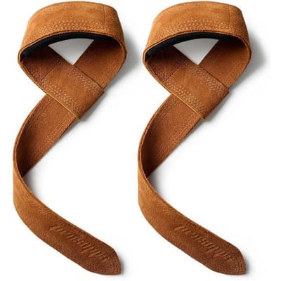 Leren gewichthef polsbanden Fitness Bodybuilding Training Gym Hefbanden met antislip koeienhuid grip geel
