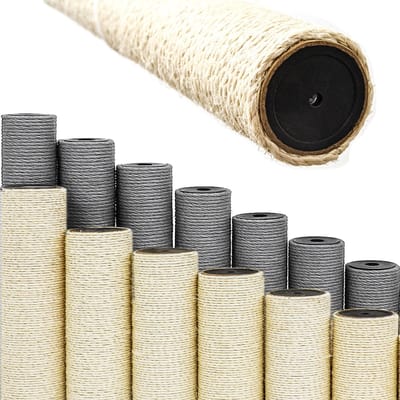 55 x 9,2 cm Sisal Stam voor Krabpaal M8 - Sisalpaal voor Kattenboom - Krab Bomen Onderdelen