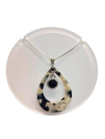 2 Love It Eleganza ZW - Ketting - Lengte 46 cm - Zwart - Wit - Zilverkleurig