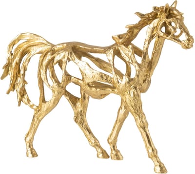 J-Line figuur Paard Rennen - polyresin - goud - small
