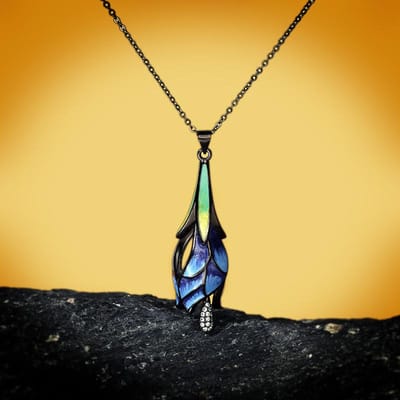 925 Mode droomkleur blauwe lotus ketting etnische stijl schoonheid klein fris sleutelbeen ketting voor vrouwen sieraden cadeau yellow