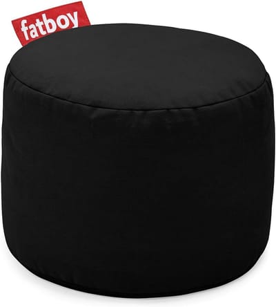Ronde Poef - Voetenbankje Bijzettafel - Ontspannen Zitten - Waterafstotend Nylon - 35 x ø 50 cm - Zwart