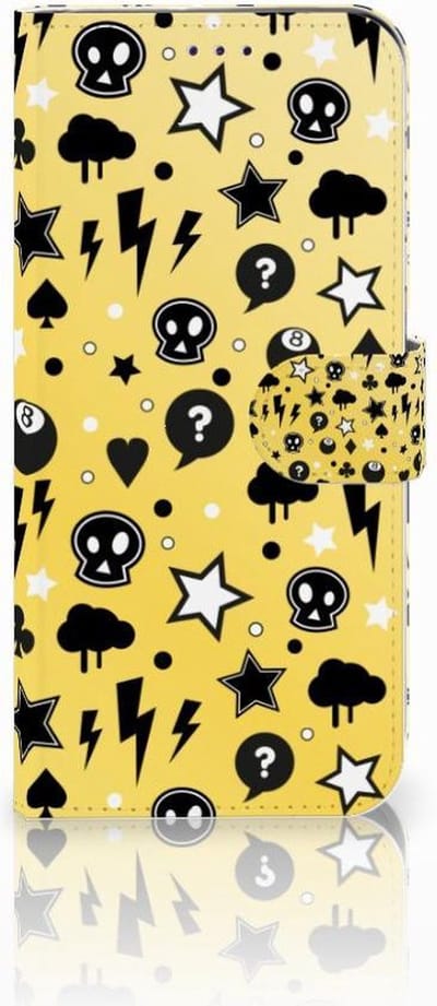 Boekhoesje voor Telefoonhoesje met Naam Samsung Galaxy A50 Punk Geel