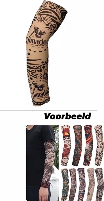 Akyol - tattoo sleeve - sleeve mouw - carnaval - tattoeage - nep tattoe - feest - party - halloween - carnaval outfit - mouw tatoeage - 1 stuks