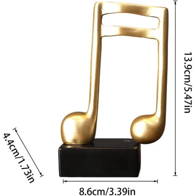Muzikale Noten Beeldjes Creatieve Huisdecoratie Hars Gouden Sculptuur Piano Kantoor Bureau TV-Kast Ornamenten Huisdecor beige