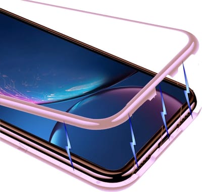 Magnetisch Hoesje geschikt voor Apple iPhone Xr Aluminium Metalen Case iCall - Roségoud