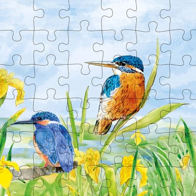 Puzzel wenskaart Animal Friends - Wenskaart met Puzzel - JPC003- Kingfischer