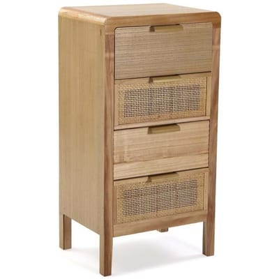 Commode - VERSA - Skopje - 4 tiroirs - Bois - Marron