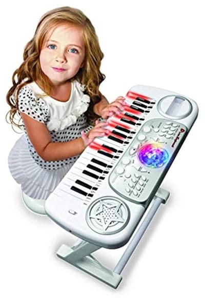 Elektronisch kindertoetsenbord met kruk - met leermethode en opnamefunctie - ideale hoogte voor kinderen