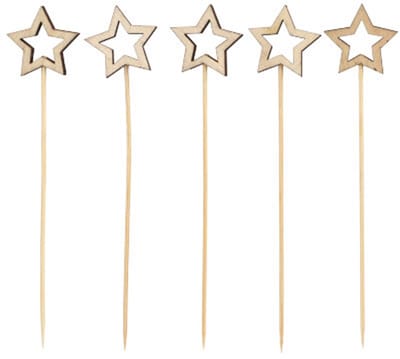 100 Fingerfood prikkers 14 cm Star