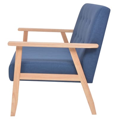 vidaXL - Tweezitsbank - stof - blauw