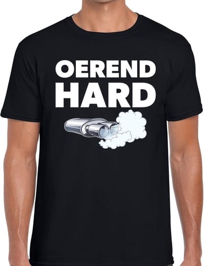 Oerend hard t-shirt - zwart festival Achterhoeks shirt voor heren S
